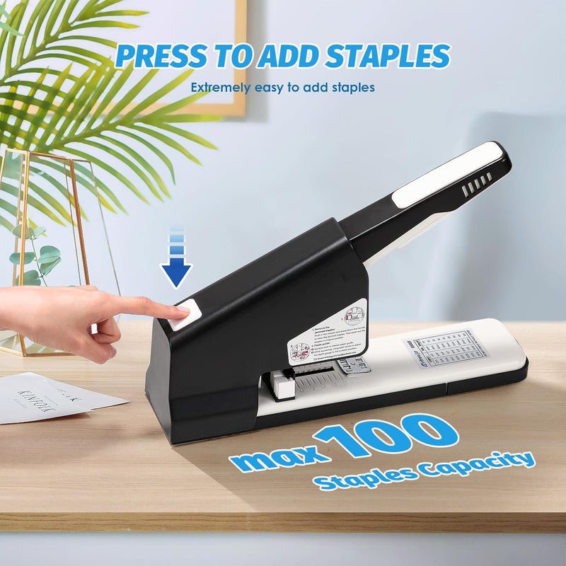 Frifreego Heavy Duty Stapler 210 Sheets Large Capacity Office Staplers for Desk with 4000 Staples, Black Labor Saving Stapler with Adjustable Stapling, Jam Free for Office, Classroom Paper Binding - Image 4